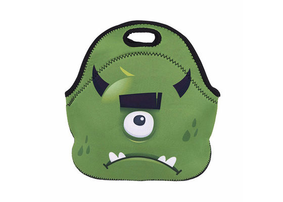 緑モンスターの印刷物の子供の絶縁された昼食は学校のために袋に入れます