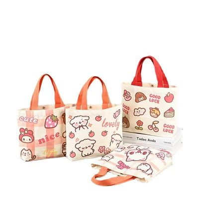 質  Cotton Material Eco Canvas Bags Repeatedly Used Travel Convenient Shopping 工場