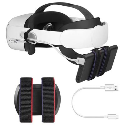 探求2のヘッドホーンVRのOculusの探求2の可動装置の電池ケースのための調節可能な背部電池の革紐力銀行固定ブラケット