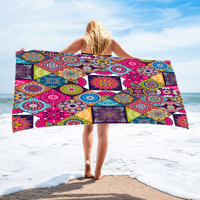 カスタマイズされた設計快適な通気性のビーチ タオルの女性の絹の印刷された長いスカートはビキニによって覆われた日焼け止め毛布を包んだ