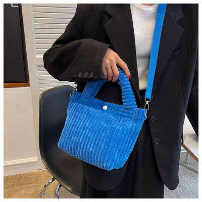 工場価格のコーデュロイの女性の袋の新しいハンドバッグは女性のナイロン ボタンCrossbodyが袋に入れる多目的なバケツのショルダー・バッグを安置する