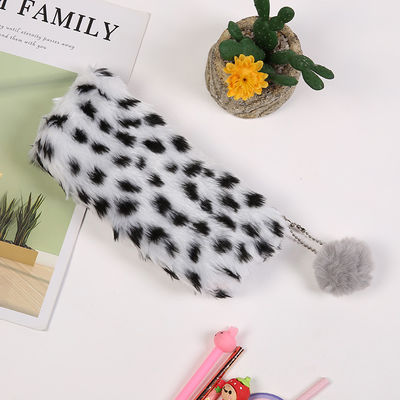 創造的なヒョウの印刷物のPlush筆箱のかわいいランドセルの文房具のPencilcaseの女の子の学用品学生の貯蔵袋