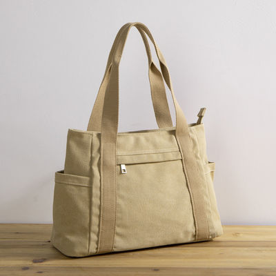 方法女性のキャンバスの買い物袋の女性偶然の肩のハンドバッグの再使用可能な大容量の環境に優しいトート バック