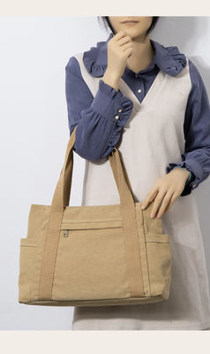 方法女性のキャンバスの買い物袋の女性偶然の肩のハンドバッグの再使用可能な大容量の環境に優しいトート バック