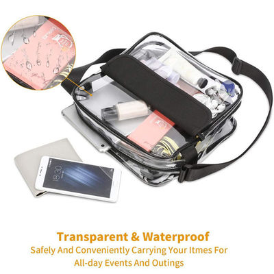 カスタマイズされたロゴの明確なCrossbodyの財布袋の手紙は利用できる競技場の公認の体育館の明確な肩のトート バックを修繕する