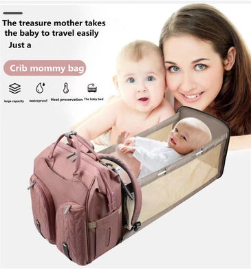 600D旅行お母さんのバックパックの看護のおむつ袋の折り畳み式のまぐさ桶