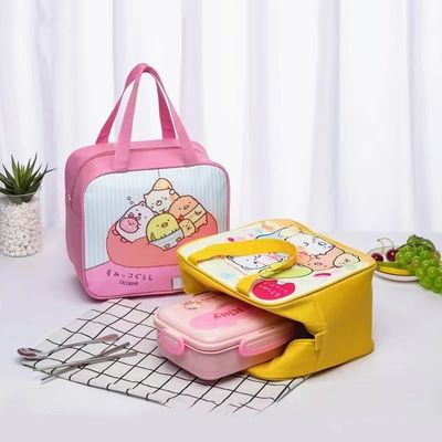 漫画の子供は防水美しい上昇温暖気流絶縁されるより涼しい袋のキャンバスの昼食を共にする