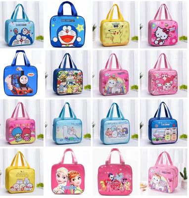 漫画の子供は防水美しい上昇温暖気流絶縁されるより涼しい袋のキャンバスの昼食を共にする