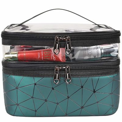 二重ジッパーのための2つの層の熱い販売法の化粧品袋
