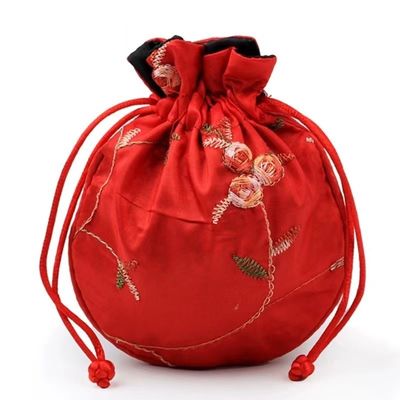 多色刷りの小型中国の絹のドローストリング袋のブロケードのダマスク織の宝石類のポケット財布のギフト袋