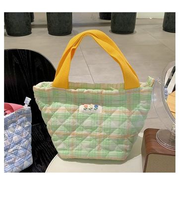 JKの様式によって絶縁される昼食袋の再使用可能な格子縞の設計クーラーのドローストリングのピクニック袋