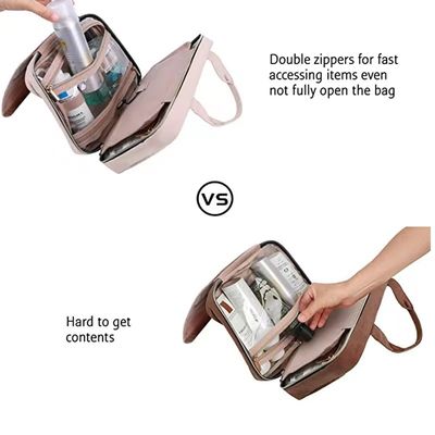 旅行洗面用品の構造袋の化粧品の収納箱は美しい綿のモモの毛皮をプリーツをつける