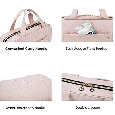 旅行洗面用品の構造袋の化粧品の収納箱は美しい綿のモモの毛皮をプリーツをつける