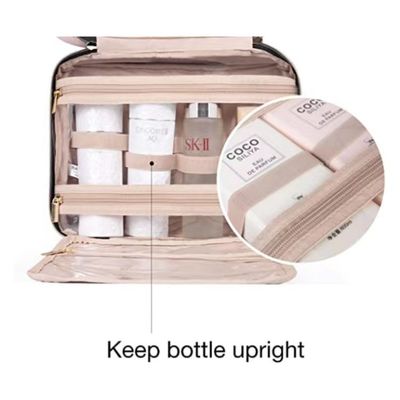 旅行洗面用品の構造袋の化粧品の収納箱は美しい綿のモモの毛皮をプリーツをつける