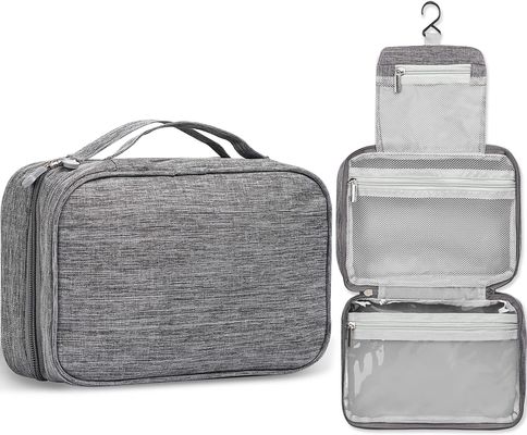 女性携帯用cosmeticbagsの大容量の二重層のジッパー旅行化粧品袋のディバイダーが付いている男性の洗面用品袋