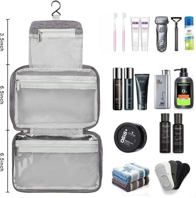 女性携帯用cosmeticbagsの大容量の二重層のジッパー旅行化粧品袋のディバイダーが付いている男性の洗面用品袋
