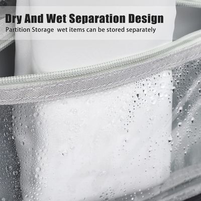 女性携帯用cosmeticbagsの大容量の二重層のジッパー旅行化粧品袋のディバイダーが付いている男性の洗面用品袋