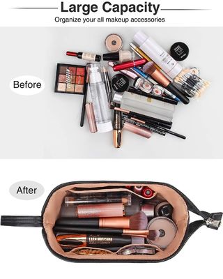 女性ハンドルが付いている携帯用cosmeticbagsの防水二重層のジッパー旅行化粧品袋