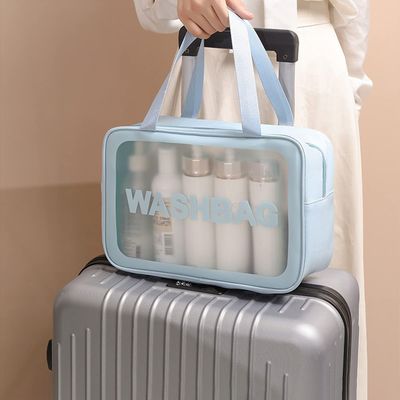 明確な洗面用品袋3 PCSの構造の化粧品女性のための透明な旅行洗浄袋