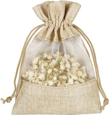軽量の耐久のバーラップ キャンデーの結婚披露宴の好意のための薄い袋のドローストリングのギフト袋の宝石類の袋