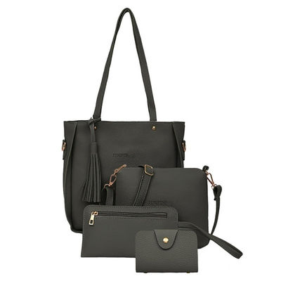 4Pcs/Set女性PU Crossbody袋は女性がすぼめる革ショルダー・バッグを置いた