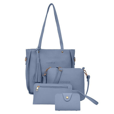 4Pcs/Set女性PU Crossbody袋は女性がすぼめる革ショルダー・バッグを置いた