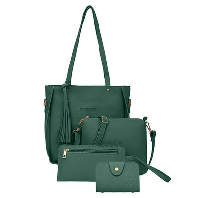 4Pcs/Set女性PU Crossbody袋は女性がすぼめる革ショルダー・バッグを置いた