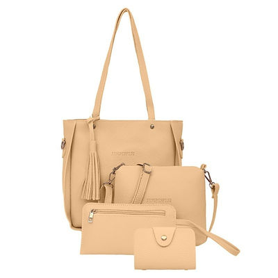 4Pcs/Set女性PU Crossbody袋は女性がすぼめる革ショルダー・バッグを置いた