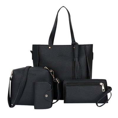 4Pcs/Set女性PU Crossbody袋は女性がすぼめる革ショルダー・バッグを置いた
