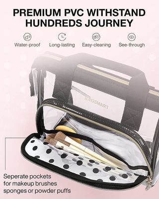 Lightweitの女性のかわいいCosmeticsPouchの洗面用品の付属品のための透明な構造袋のオルガナイザーの例はポークにブラシをかける