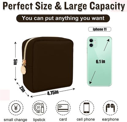 財布、プレッピーで小さくかわいい構造袋の化粧品のジッパーの袋の財布、防水旅行硬貨の袋のためのナイロン小型構造袋