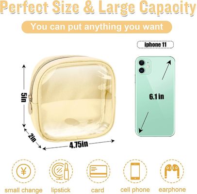 軽量および防水小さくかわいい構造袋の透明なプレッピーな化粧品のジッパーの袋の財布