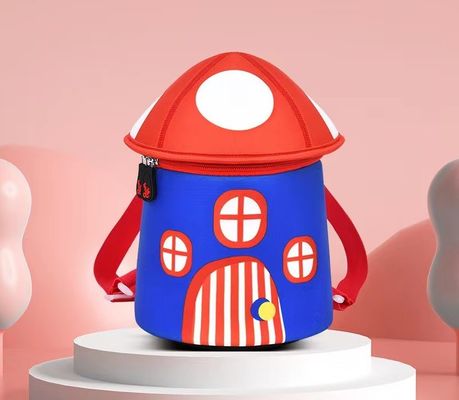 きのこ   形3Dのネオプレンの教育袋SBRの子供は柔らかい幼稚園袋ライト女の子のバックパックをbackpack