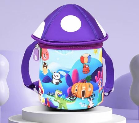 きのこ   形3Dのネオプレンの教育袋SBRの子供は柔らかい幼稚園袋ライト女の子のバックパックをbackpack