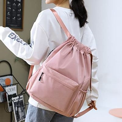 ジッパーの水差しの網のポケットが付いている耐震性および耐久のドローストリングのSackpackの折り畳み式および多目的ぬれたポケット