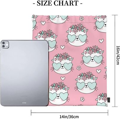 子供の女の子の男の子の十代の若者たちの体育館のダンスの網袋防水猫のための軽量のドローストリングのバックパックのドローストリング袋はかさ張る