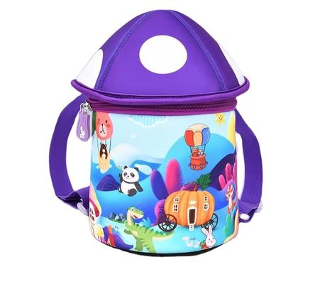 きのこ3Dのネオプレンの教育袋SBRの子供は柔らかい幼稚園袋をBackpack