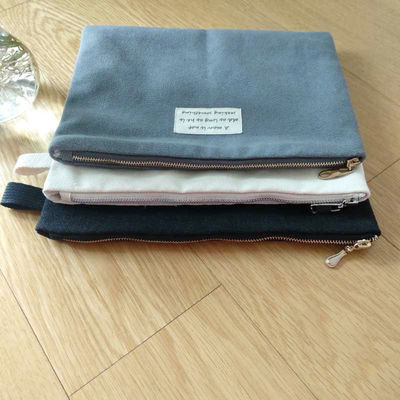 Ipad再使用可能なECOの自由で小さい綿のポケットのための黒く平らなキャンバスの袋をカスタマイズしなさい