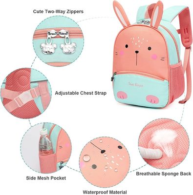子供のかわいい3Dウサギの学校のための耐震性の保護貯蔵のバックパック