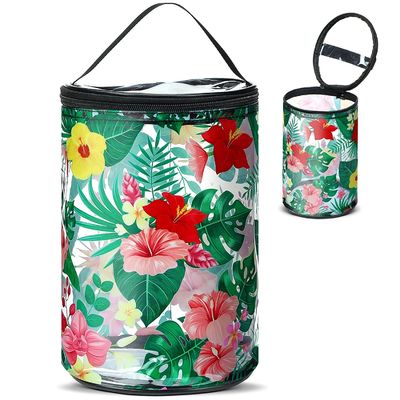 浜の存続のカメのヨットのハワイの花の明確な浜の構造袋の防水洗面用品袋ポリ塩化ビニールの化粧品袋