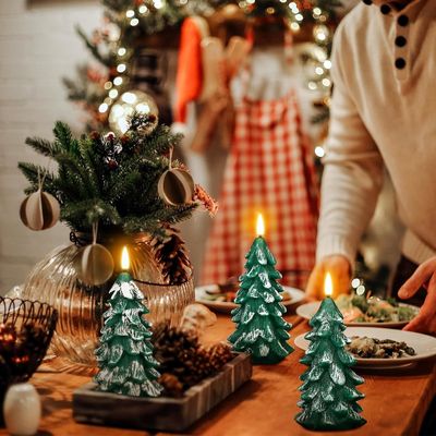 汎用 炎のない 細角型 ろうそく リアル ワックス クリスマス ツリー ろうそく