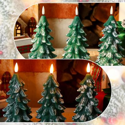 汎用 炎のない 細角型 ろうそく リアル ワックス クリスマス ツリー ろうそく