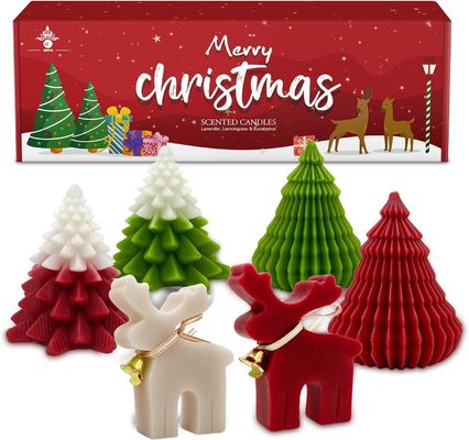 クリスマスにおいしいキャンドル ギフトセット エルク&クリスマスツリー 形状 手作り ソーヤワックス Xクリスマス アロマテラピーキャンドル