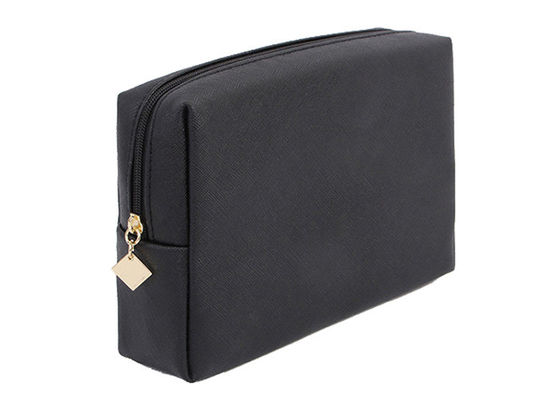 シンプルな設計の小さく黒い化粧品袋、女の子のための黒い構造旅行袋