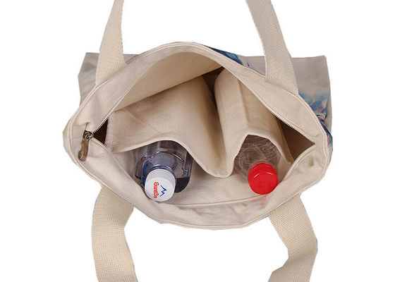 昇進のショッピング流行のEcoのキャンバス袋はジッパーが付いているトート バックを